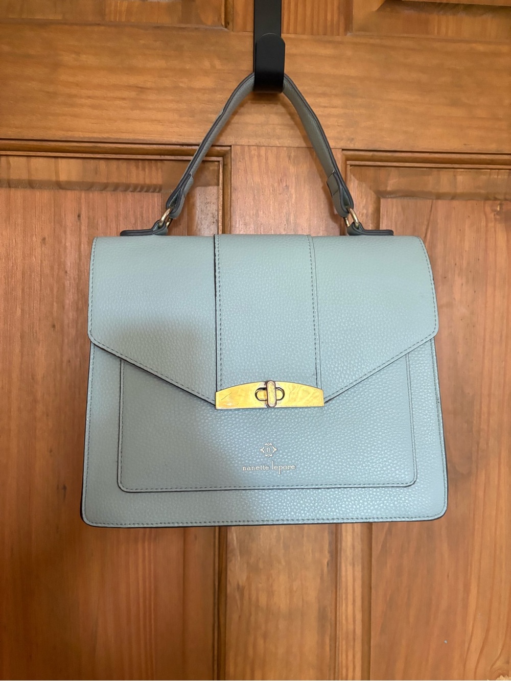 Nanette Lepore Pale blue/sage green Envelope Top-Handle Satchel